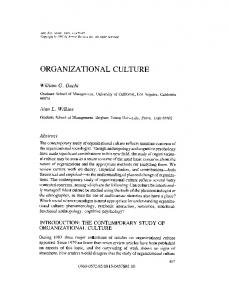 Organizational Culture