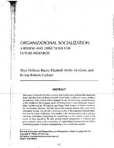 organizational socialization