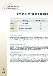 Organizing your session