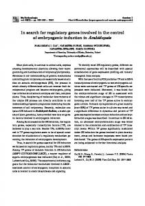 organogenesis and somatic embryogenesis