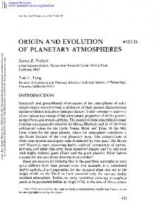 Origin and Evolution of Planetary Atmospheres - Core