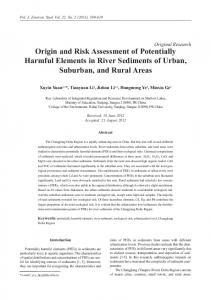 Origin and Risk Assessment of Potentially Harmful Elements in River ...