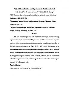 Origin of Electric Field Induced Magnetization in Multiferroic ... - arXiv