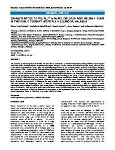 original article characteristics of visually impaired children aged below ...