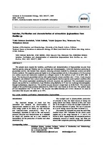 ORIGINAL ARTICLE Isolation, Purification and characterization ... - aensi