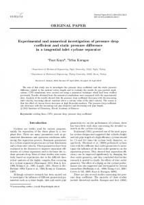 ORIGINAL PAPER Experimental and numerical