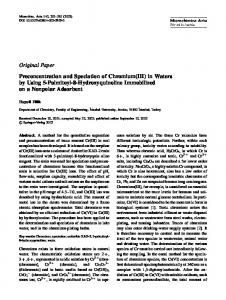 Original Paper Preconcentration and Speciation of Chromium(III) in ...