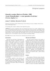 Original papers Demodex acutipes Bukva et