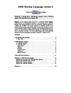 ORM Markup Language (Version 3) - Mustafa Jarrar