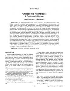 Orthodontic Anchorage - Angle Orthodontist