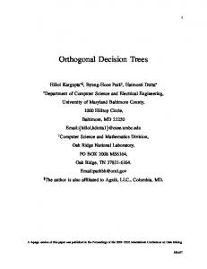 Orthogonal Decision Trees - CiteSeerX