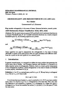 ORTHOGONALITY AND SMOOTH POINTS IN C(K)