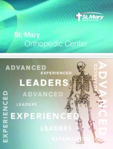 Orthopedics Capabilities Guide - St. Mary Medical Center