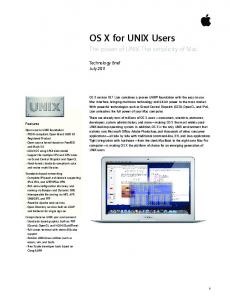 OS X for UNIX Users - Apple