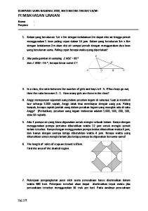 OSN Soal Uraian - MGMP Matematika Satap Malang