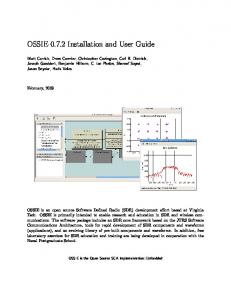 OSSIE 0.7.2 Installation and User Guide