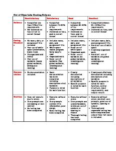 Out of Class Labs Grading Scheme