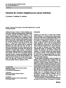 Outcome for invasive Staphylococcus aureus infections - researchweb