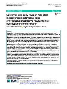 Outcomes and early revision rate after medial unicompartmental knee ...