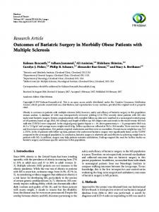 Outcomes of Bariatric Surgery in Morbidly Obese Patients with Multiple ...