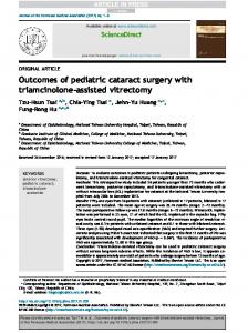 Outcomes of pediatric cataract surgery with ... - CyberLeninka