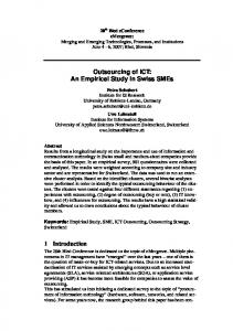 Outsourcing of ICT: An Empirical Study in Swiss ... - Semantic Scholar