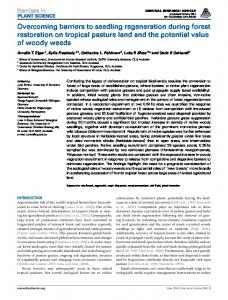 Overcoming barriers to seedling regeneration