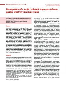 Overexpression of a single Leishmania major gene enhances parasite ...