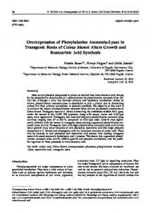 Overexpression of Phenylalanine Ammonia-Lyase in Transgenic ...