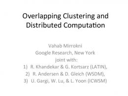 Overlapping Clustering and Distributed Computation