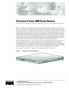 Overview of Cisco 2800 Series Routers