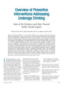 Overview of Preventive Interventions Addressing Underage Drinking