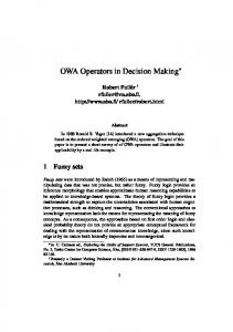 OWA Operators in Decision Making - Semantic Scholar