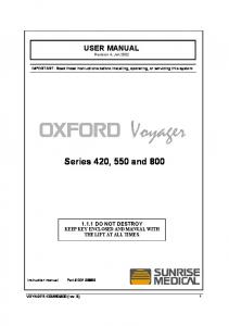 Oxford Voyager Fixed User Manual