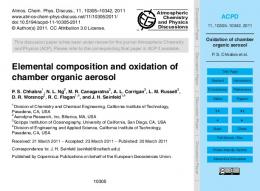 Oxidation of chamber organic aerosol