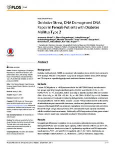 Oxidative Stress, DNA Damage and DNA Repair in Female ... - PLOS