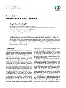 Oxidative Stress in Atopic Dermatitis