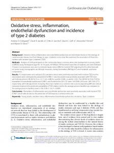 Oxidative stress, inflammation, endothelial dysfunction and incidence ...