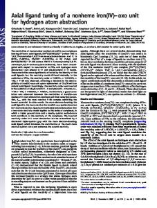 oxo unit for hydrogen atom abstraction - Center for Biomimetic Systems