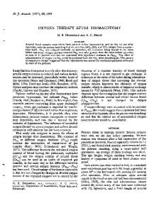 OXYGEN THERAPY AFTER THORACOTOMY