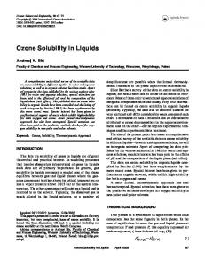 Ozone Solubility in Liquids