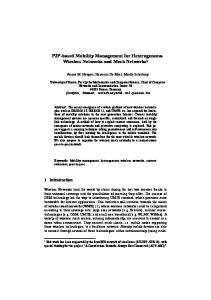 P2P-based Mobility Management for Heterogeneous Wireless ...