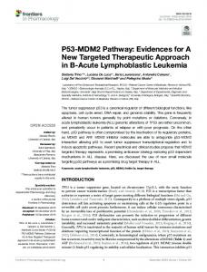 P53-MDM2 Pathway: Evidences for A New