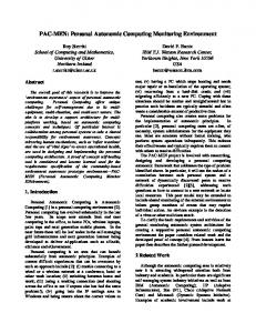 PAC-MEN: Personal Autonomic Computing Monitoring ... - CiteSeerX