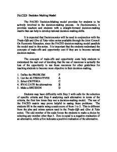 PACED Decision-Making Model The PACED Decision-Making ...