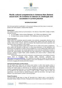 Pacific cultural competencies in Aotearoa New ...