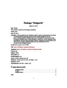 Package 'Delaporte'