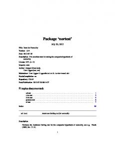 Package 'nortest'