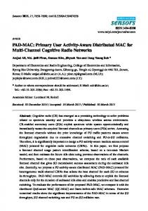 PAD-MAC: Primary User Activity-Aware Distributed MAC for ... - MDPI