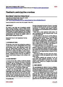 Paediatric amitriptyline overdose - Semantic Scholar